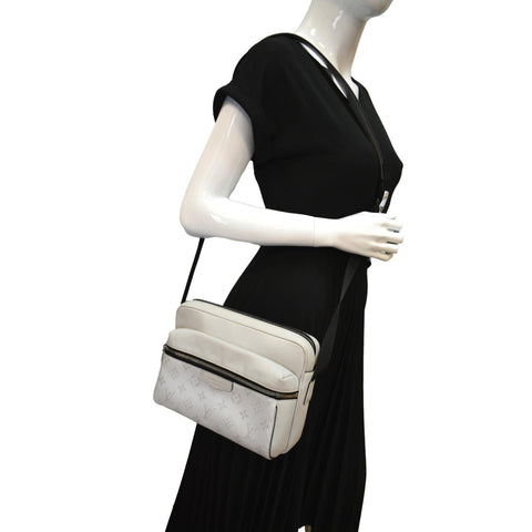 LOUIS VUITTON Outdoor Messenger Monogram Taiga Leather Shoulder Bag with long strap