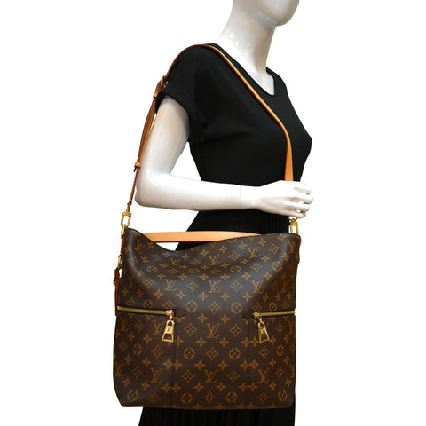 LOUIS VUITTON Melie Monogram Canvas Hobo Bag Brown
