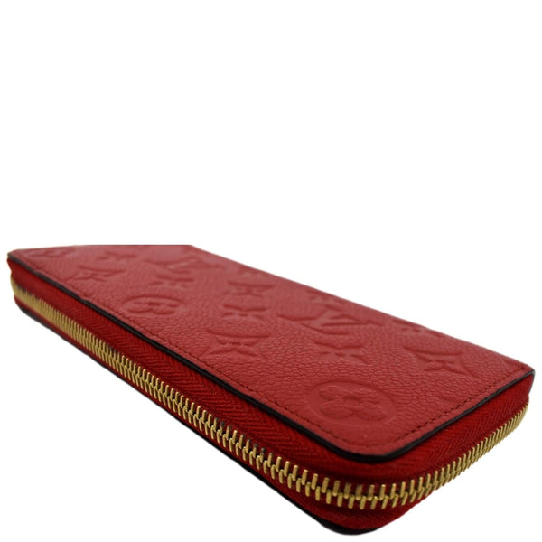 LOUIS VUITTON Clemence Empreinte Leather Wallet Red