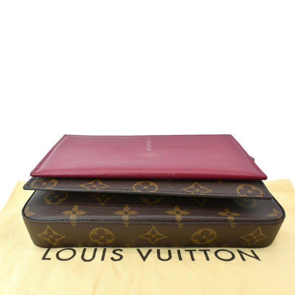 LOUIS VUITTON Felicie Monogram Canvas Pochette Crossbody Bag Brown