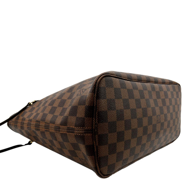 LOUIS VUITTON Neverfull MM Damier Ebene Tote Bag Brown