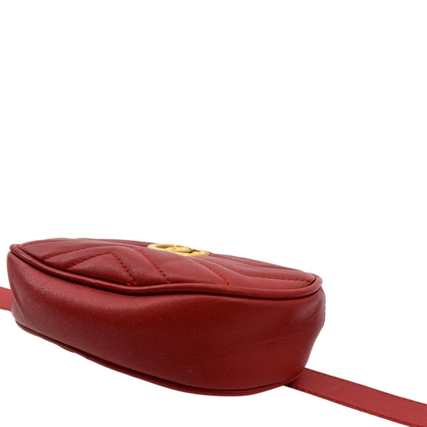 GUCCI GG Marmont Matelasse Leather Belt Bag Red 476434