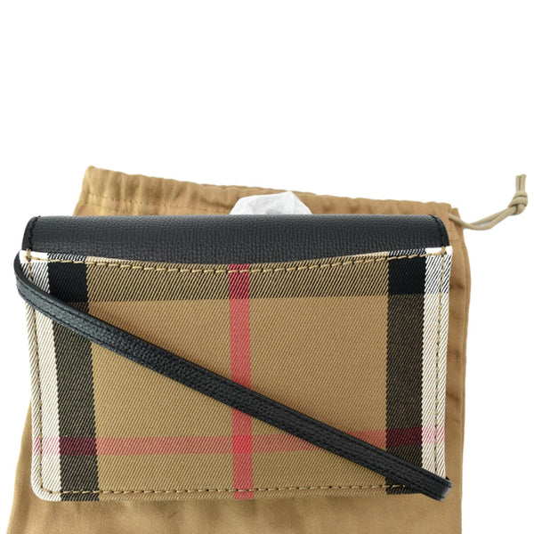 BURBERRY Hampshire House Check Wallet On Chain Crossbody Bag Beige