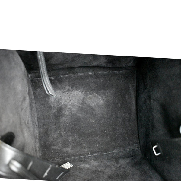 Celine Luggage Phantom Medium Leather Tote Bag Black - Inisde