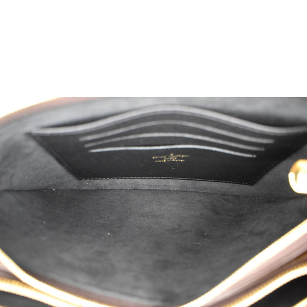 LOUIS VUITTON Double Zip Pochette Reverse Monogram Giant Crossbody Bag Brown