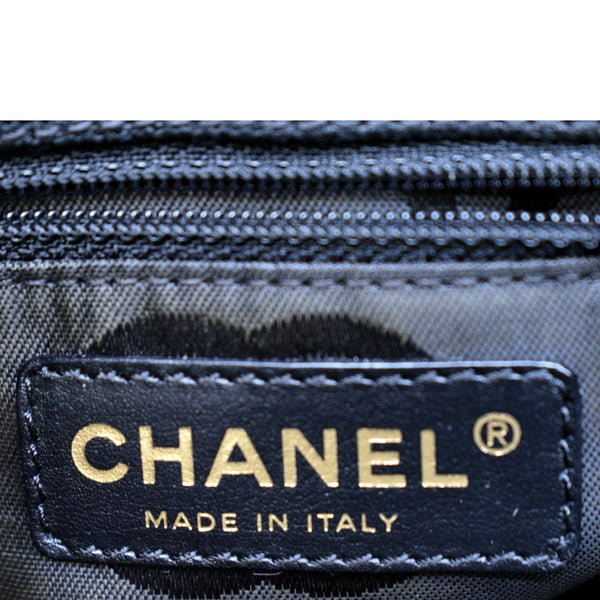 CHANEL Canvas Leather Tote Bag Black