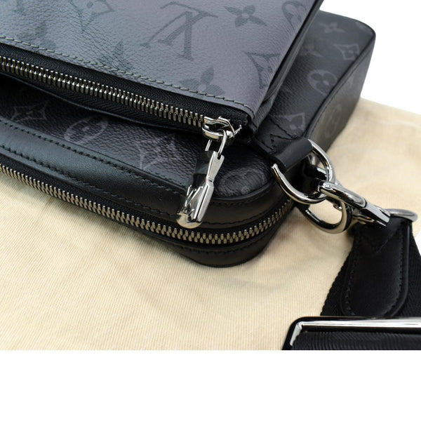 LOUIS VUITTON Trio Monogram Eclipse Messenger Bag Grey