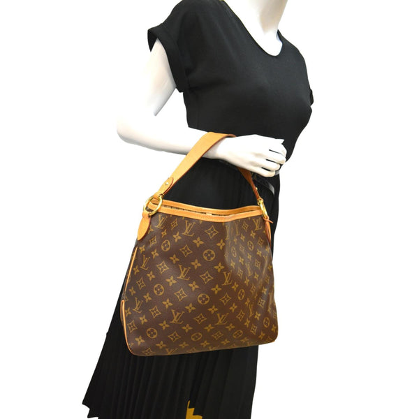 LOUIS VUITTON Delightful PM Monogram Canvas Hobo Bag Brown