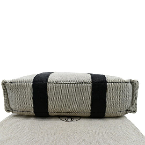 Hermes Garden Party Toile Leather Tote Bag Black/Beige - Bottom