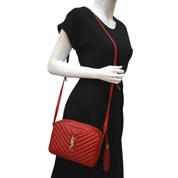 Yves Saint Laurent Lou Chevron Camera Crossbody Bag
