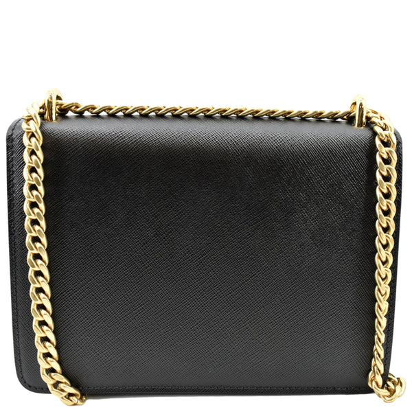 Prada Saffiano Lux Leather Crossbody Bag in Black-Back