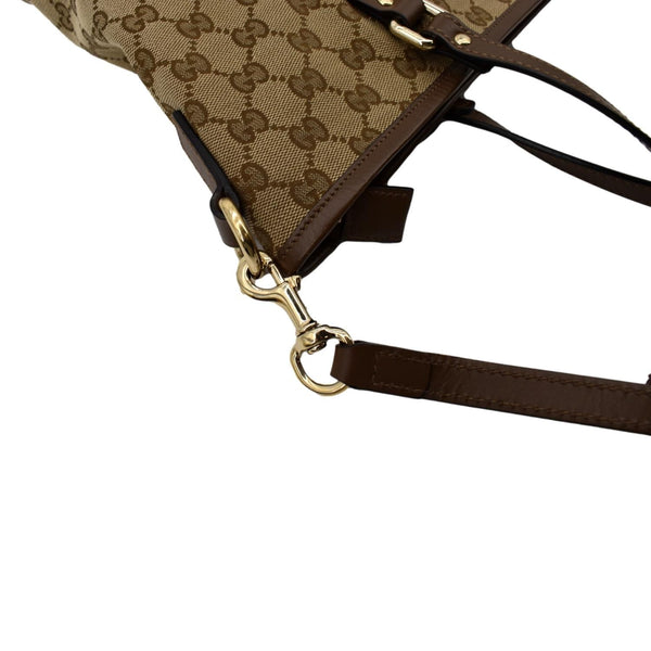 Gucci GG Canvas Leather 2-Way Tote Shoulder Bag Beige - Top Right