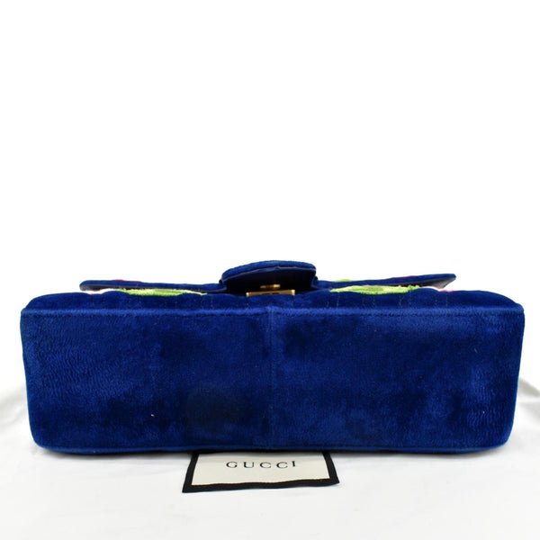 Gucci Deer Embroidered Small GG Marmont Shoulder Bag - Bottom