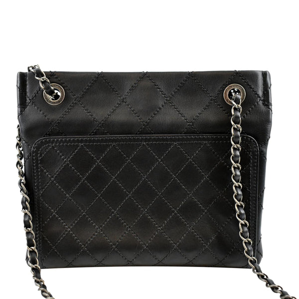 Chanel Stitched CC Pocket Leather Shoulder Bag Black - Product