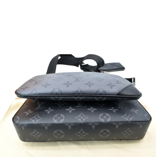 LOUIS VUITTON Trio Monogram Eclipse Messenger Bag Grey