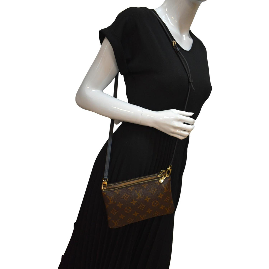 Double Zip Pochette Giant Reverse Monogram – Keeks Designer Handbags