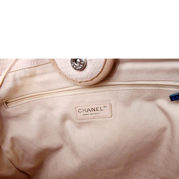 CHANEL Deauville Large Canvas Tote Bag Light Pink