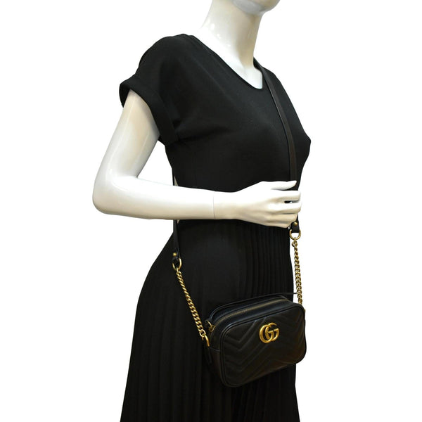 Gucci GG Marmont Matelasse Mini Leather Crossbody Bag - Full View