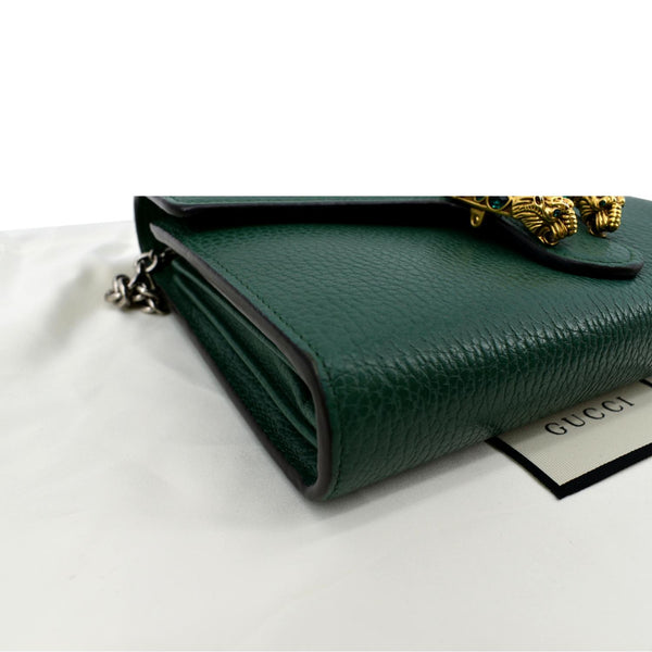 GUCCI Dionysus Leather Chain Crossbody Bag Green 401231