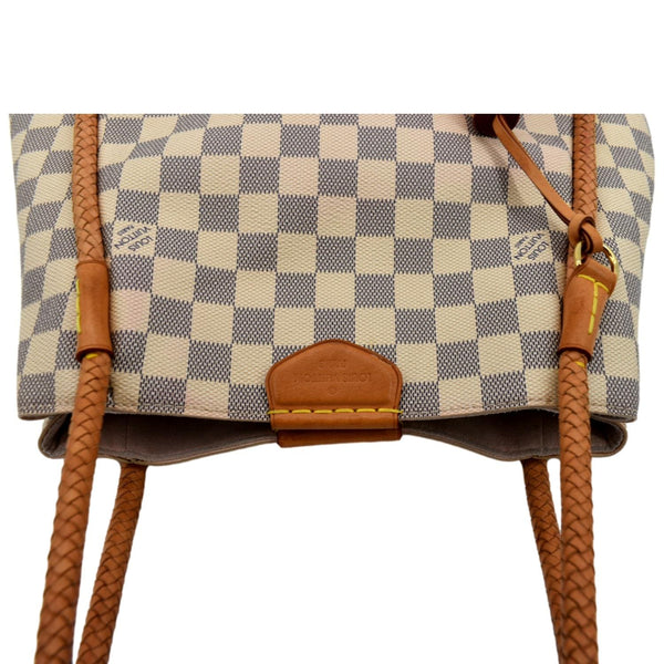 LOUIS VUITTON Propriano Damier Azur Tote Shoulder Bag White