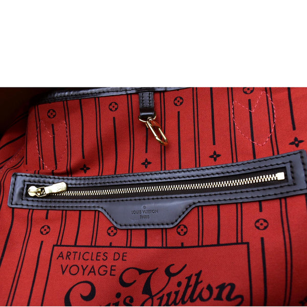 LOUIS VUITTON Neverfull MM Damier Ebene Tote Bag Brown