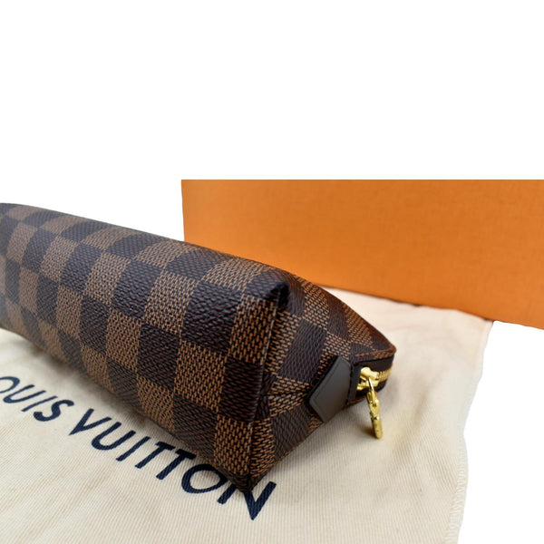 Louis Vuitton Damier Ebene Cosmetic Pouch in Brown - Bottom Left