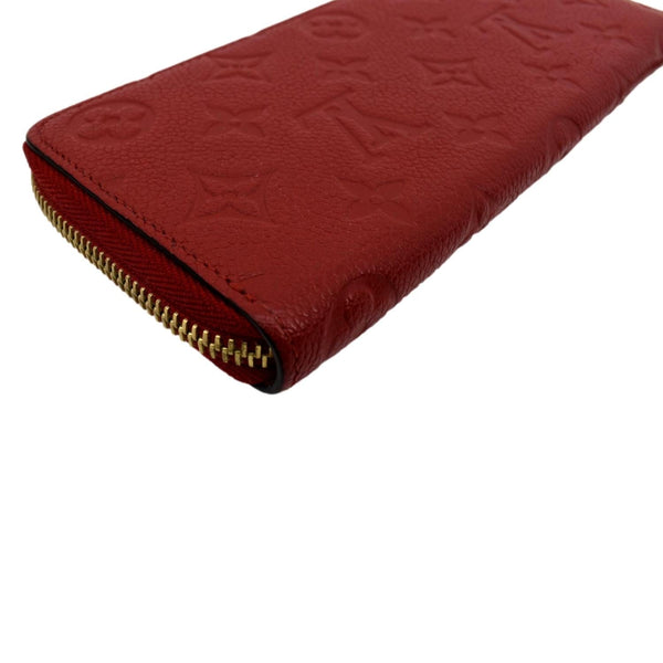 LOUIS VUITTON Clemence Empreinte Leather Wallet Red