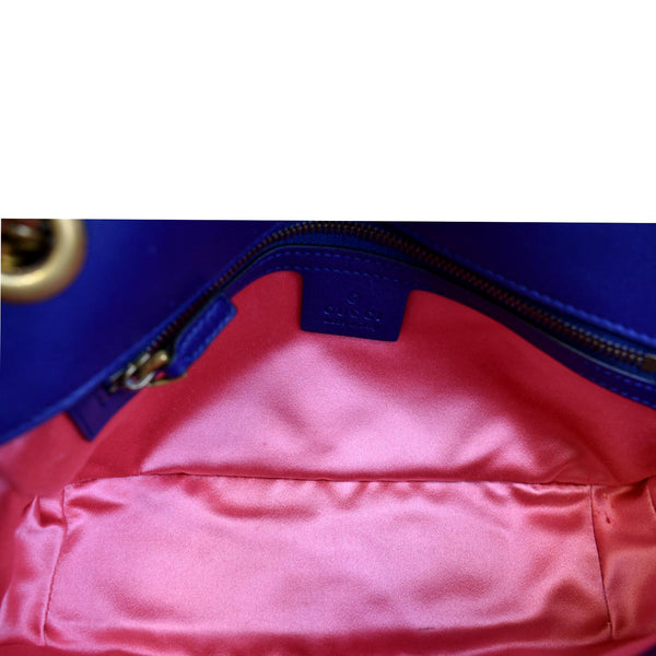 Gucci Deer Embroidered Small GG Marmont Shoulder Bag - Inside