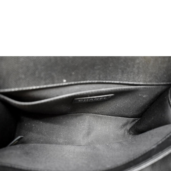 CHANEL Medium Boy Flap Caviar Leather Shoulder Bag Black