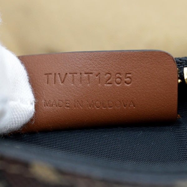 BURBERRY Monogram Coated Canvas Zip Coin Purse Bridle Brown