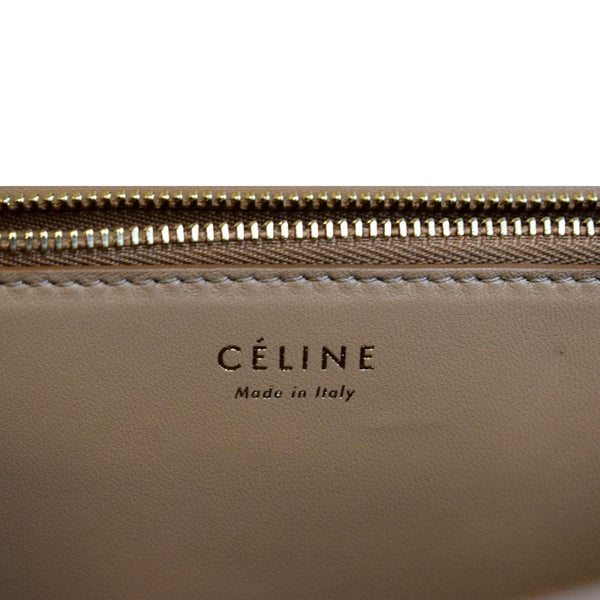 Celine Classic Box Medium Lizard Leather Shoulder Bag Beige