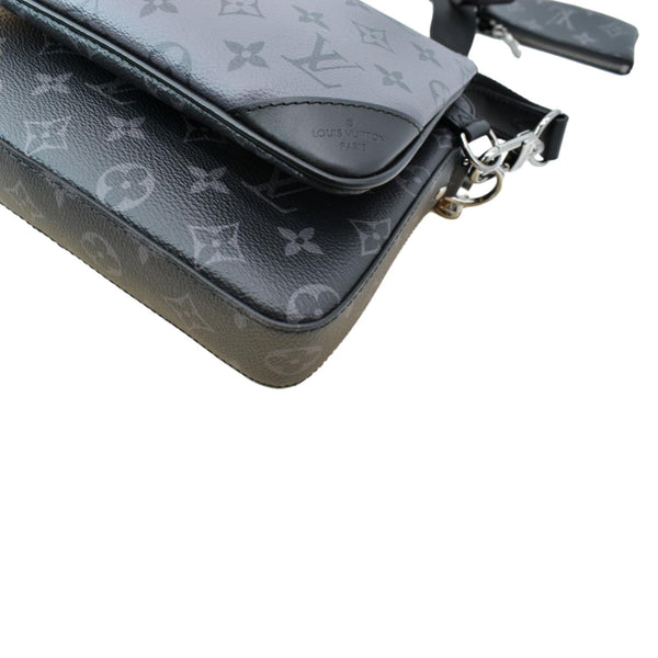 LOUIS VUITTON Trio Monogram Eclipse Messenger Bag Grey