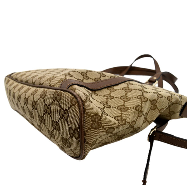 Gucci GG Canvas Leather 2-Way Tote Shoulder Bag Beige - Bottom Right