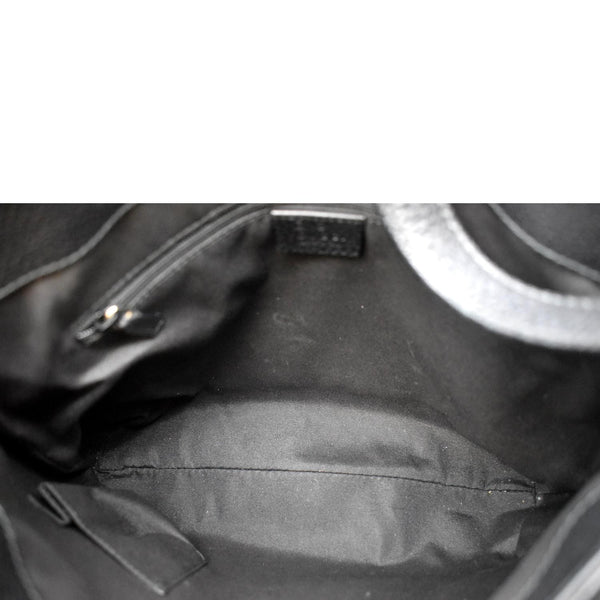 GUCCI Trim Leather Hobo Bag Black 257296