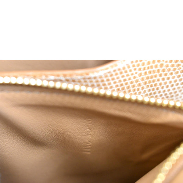 Celine Classic Box Medium Lizard Leather Shoulder Bag Beige