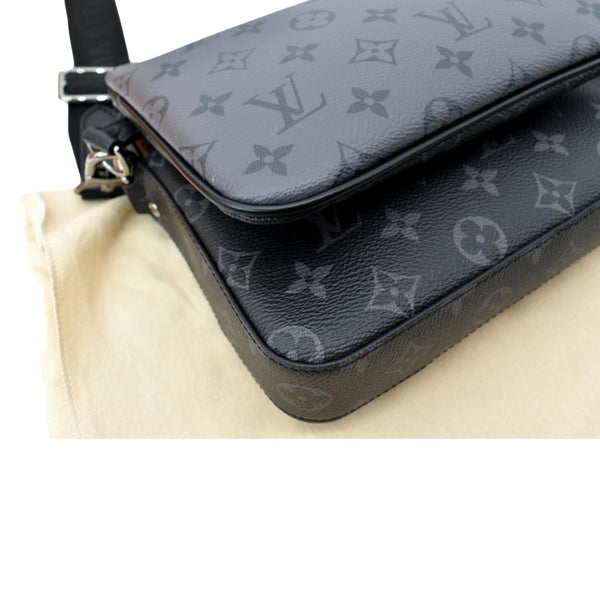LOUIS VUITTON Trio Monogram Eclipse Messenger Bag Grey