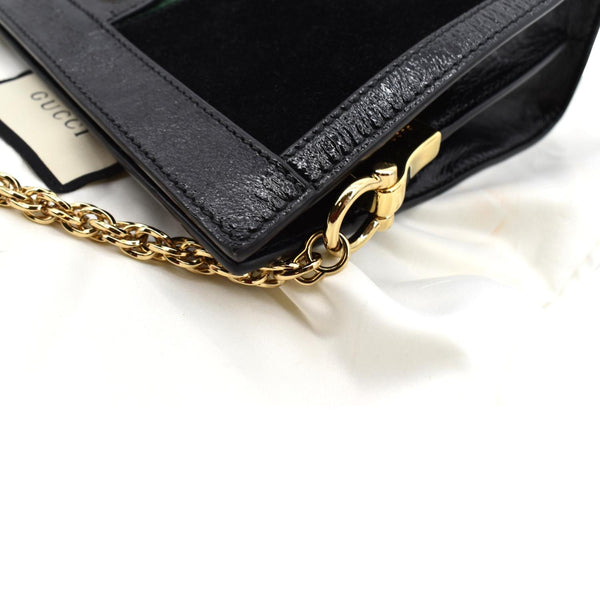GUCCI Ophidia GG Small Web Suede Leather Shoulder Bag Black 503877