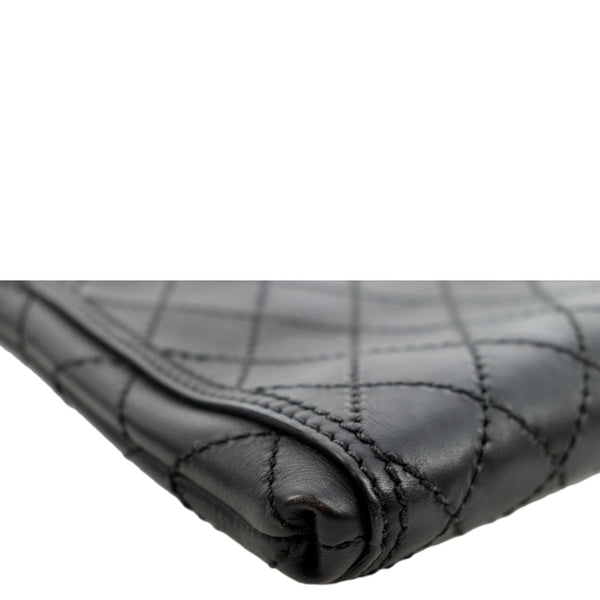 Chanel Stitched CC Pocket Leather Shoulder Bag Black - Bottom Right