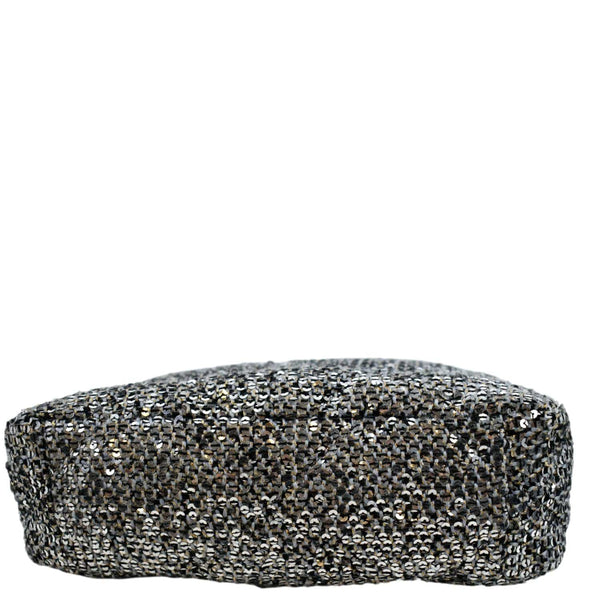 CHANEL 19 Flap Medium Sequin Shoulder Bag Silver