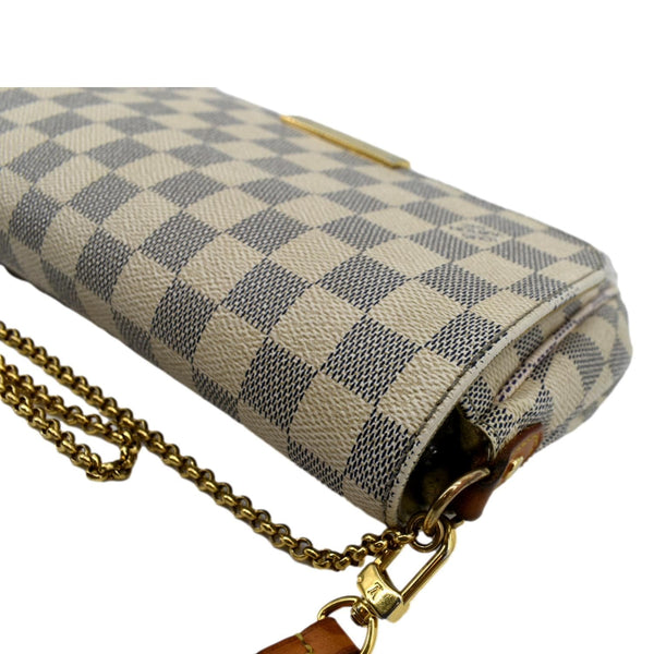 LOUIS VUITTON Favorite MM Damier Azur Crossbody Bag White