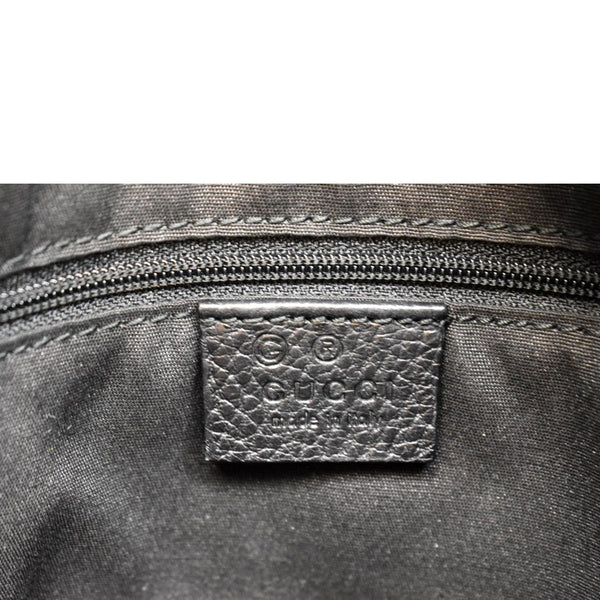 GUCCI Trim Leather Hobo Bag Black 257296