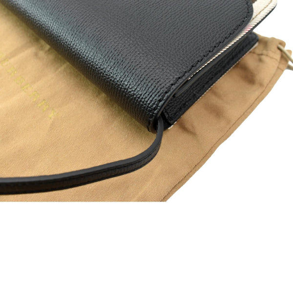 BURBERRY Hampshire House Check Wallet On Chain Crossbody Bag Beige