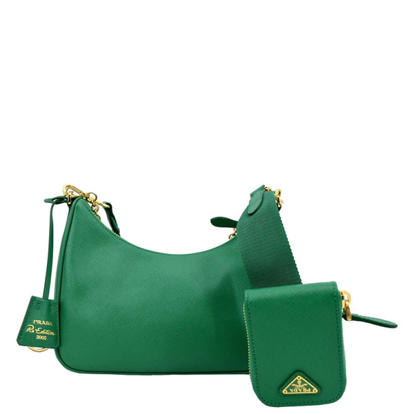 PRADA Re-Edition 2005 Saffiano Leather Shoulder Bag Green
