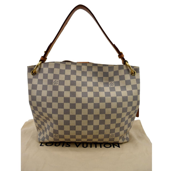 LOUIS VUITTON Graceful PM Damier Azur Hobo Shoulder Bag White