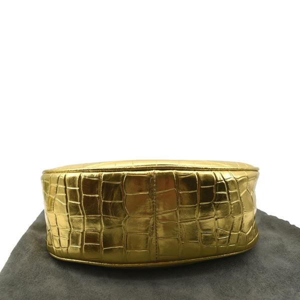 TOM FORD Bianca Mini Metallic Stamped Crocodile Leather Shoulder Bag Gold