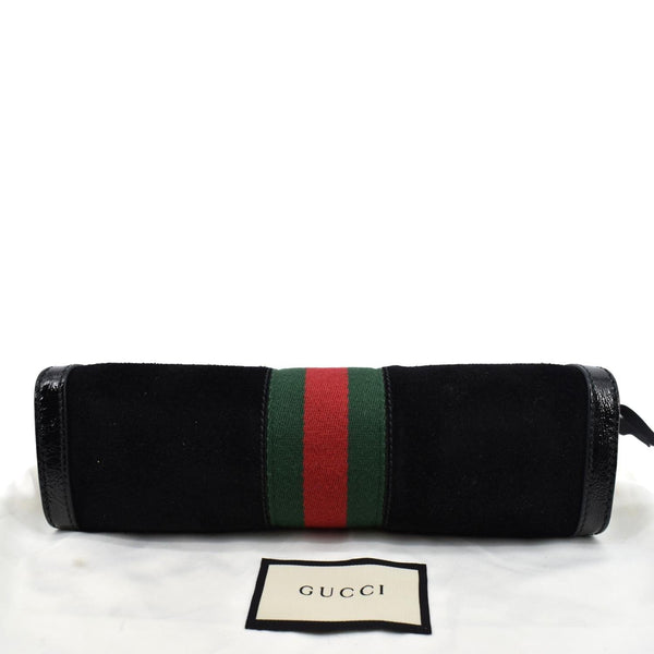 GUCCI Ophidia GG Small Web Suede Leather Shoulder Bag Black 503877