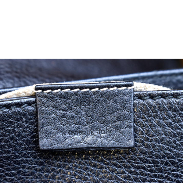 GUCCI GG Soho Pebbled Leather Chain Crossbody Bag Black 323190