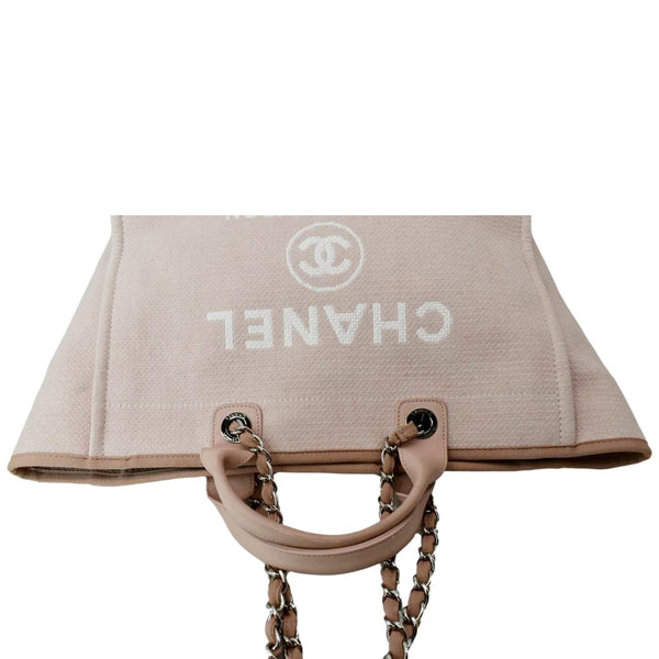 CHANEL Deauville Large Canvas Tote Bag Light Pink