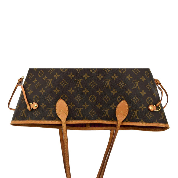 LOUIS VUITTON Neverfull MM Monogram Canvas Tote Bag Brown