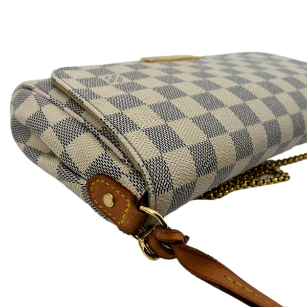 LOUIS VUITTON Favorite MM Damier Azur Crossbody Bag White